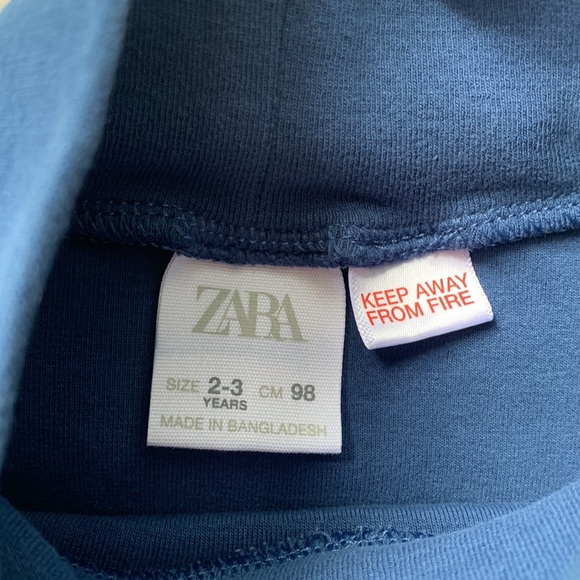 Zara 2/3 Blue Bear Mock Neck Shirt EUC Boys Top - Picture 7 of 11